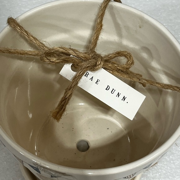 Rae Dunn ALL AMERICAN 8" Ceramic Flower Pot Planter with Flag Banner July 4th - Picture 3 of 4